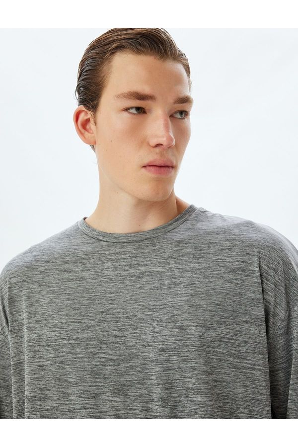 Koton Koton Sports T-Shirt Oversize Back Printed Crew Neck Short Sleeves