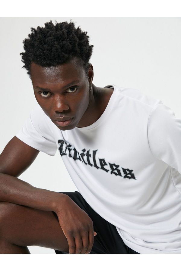 Koton Koton Sports T-Shirt Slogan Printed Short Sleeve Crew Neck