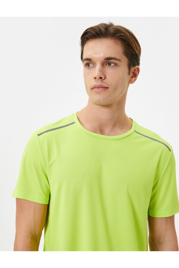 Koton Koton Sports T-Shirt with Stripe Print Crew Neck Short Sleeved