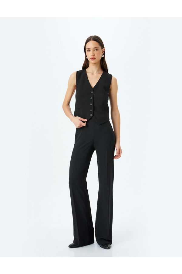 Koton Koton Standard Waist Wide Leg Fabric Trousers