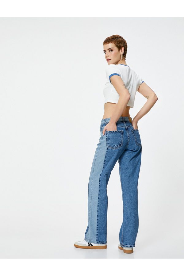 Koton Koton Straight Jeans Two Colored Pocket Cotton - Nora 90's Jeans