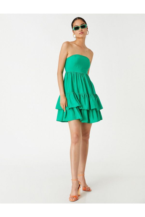 Koton Koton Strapless Layered Mini Dress