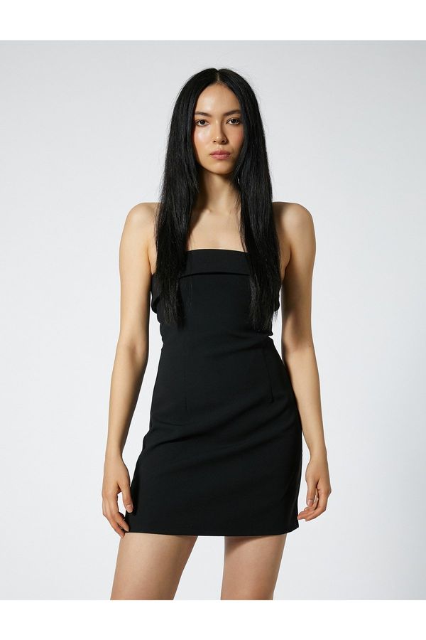 Koton Koton Strapless Mini Dress Folding Detailed Slim Fit