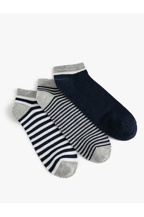 Koton Koton Striped 3-Pack Booties Socks Set Multicolor