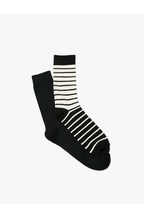 Koton Koton Striped Set of 2 Socks Multicolored