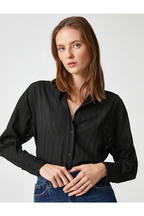 Koton Koton Striped Shirt Long Sleeved with Buttons