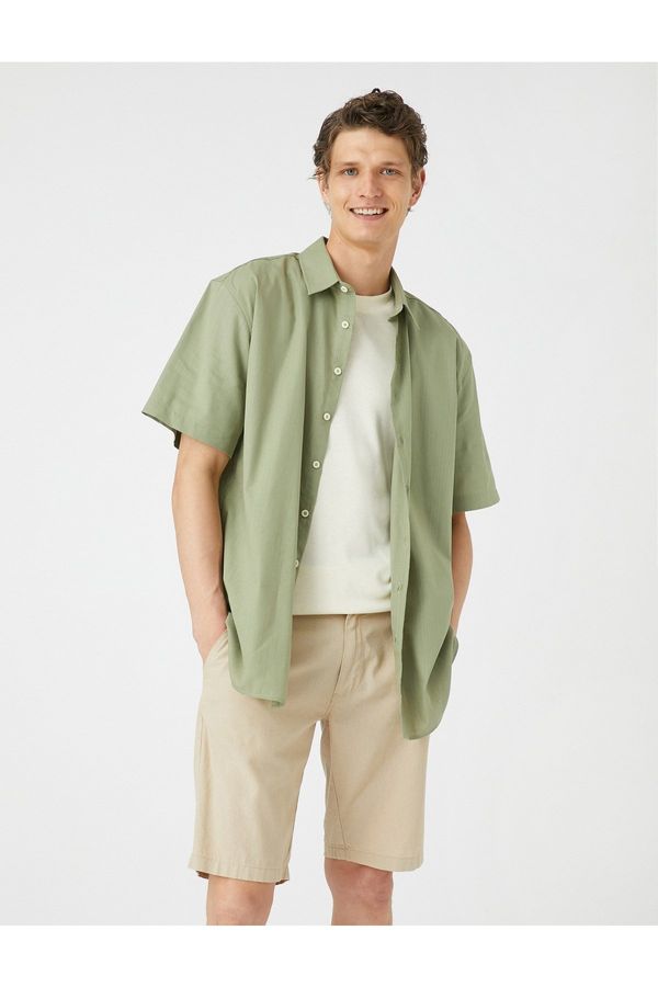 Koton Koton Summer Shirt Short Sleeve Classic Collar Buttoned Cotton