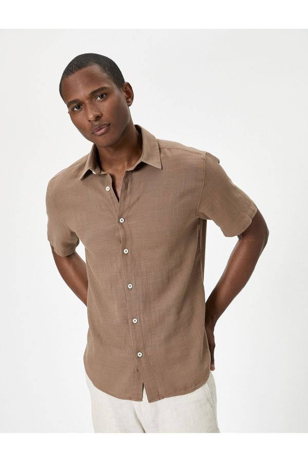 Koton Koton Summer Shirt Short Sleeve Classic Collar Buttoned Cotton