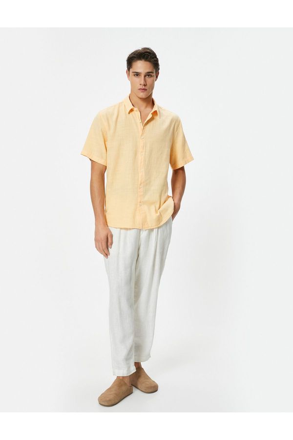 Koton Koton Summer Shirt Short Sleeve Classic Collar Buttoned Cotton