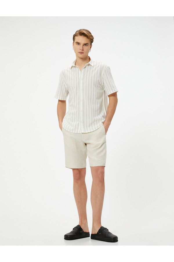 Koton Koton Summer Shirt Short Sleeve Classic Collar Buttoned