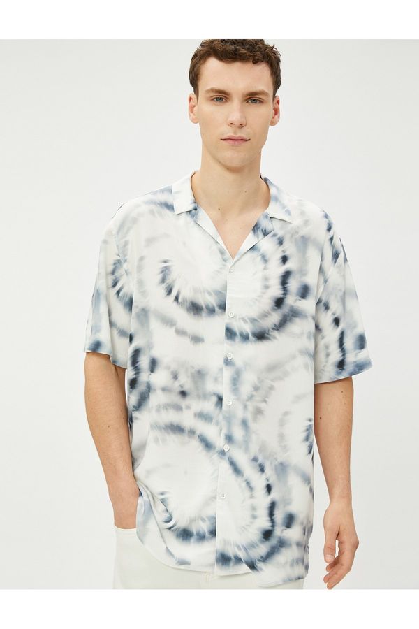 Koton Koton Summer Shirt Turndown Collar Abstract Print Detail Viscose Fabric.