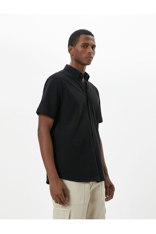 Koton Koton Summer Shirt with Short Sleeves, Classic Collar With Buttons