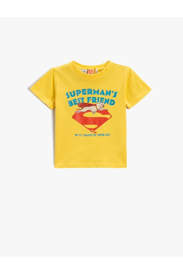 Koton Koton Superman Dog Printed T-Shirt Licensed Short Sleeve Cotton
