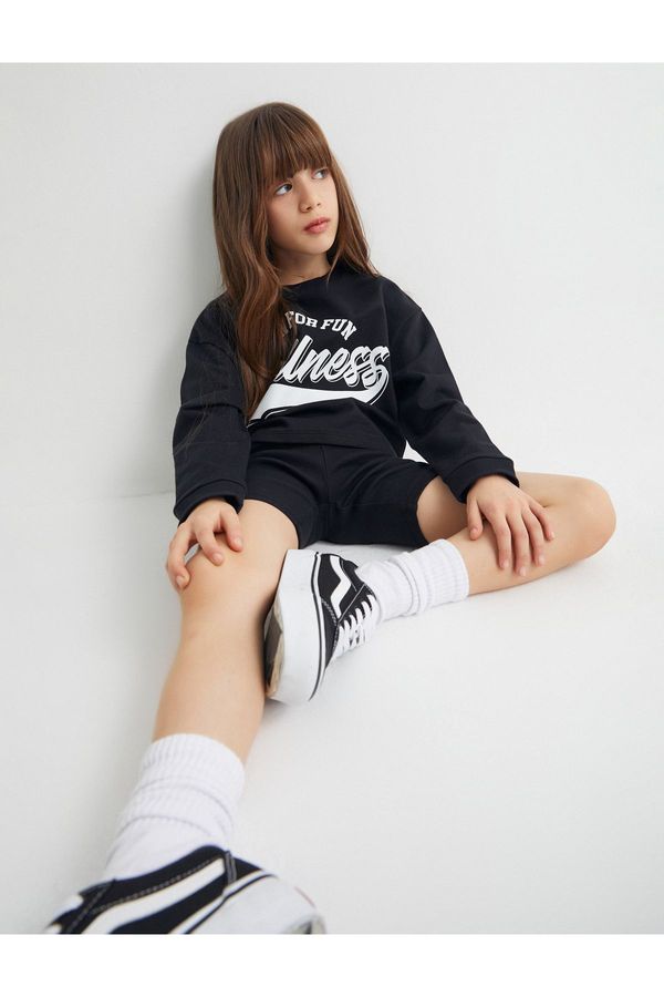 Koton Koton Sweatshirt and Shorts Set Double Cotton