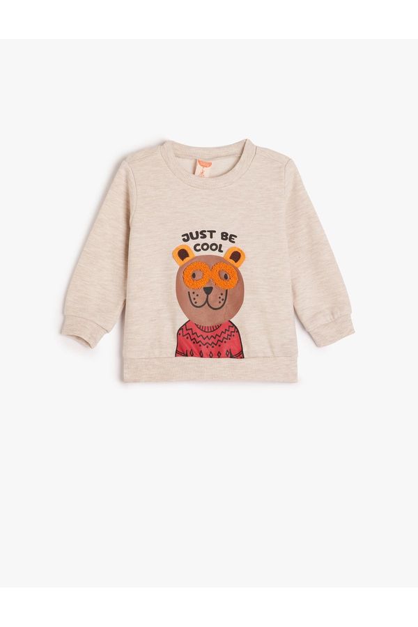 Koton Koton Sweatshirt Bear Printed Long Sleeve Crew Neck