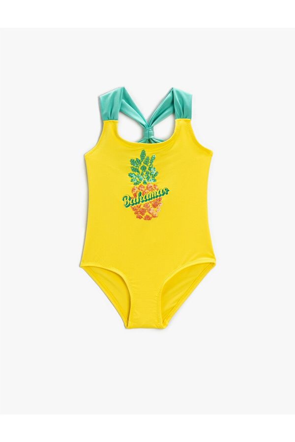Koton Koton Swimsuit Stamp Detail Pineapple Printed