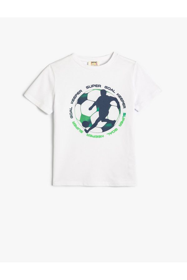 Koton Koton T-Shirt Football Print Short Sleeve Cotton