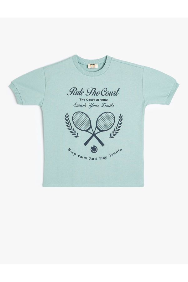 Koton Koton T-Shirt Tennis Printed Short Sleeve Crew Neck Cotton