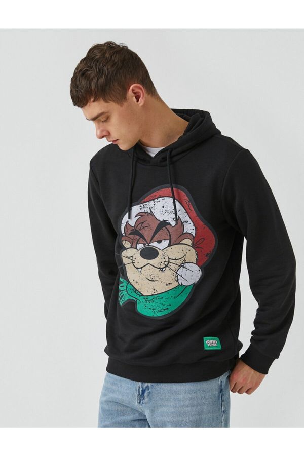 Koton Koton Tasmanian Devil Hooded Sweatshirt Licensed Printed