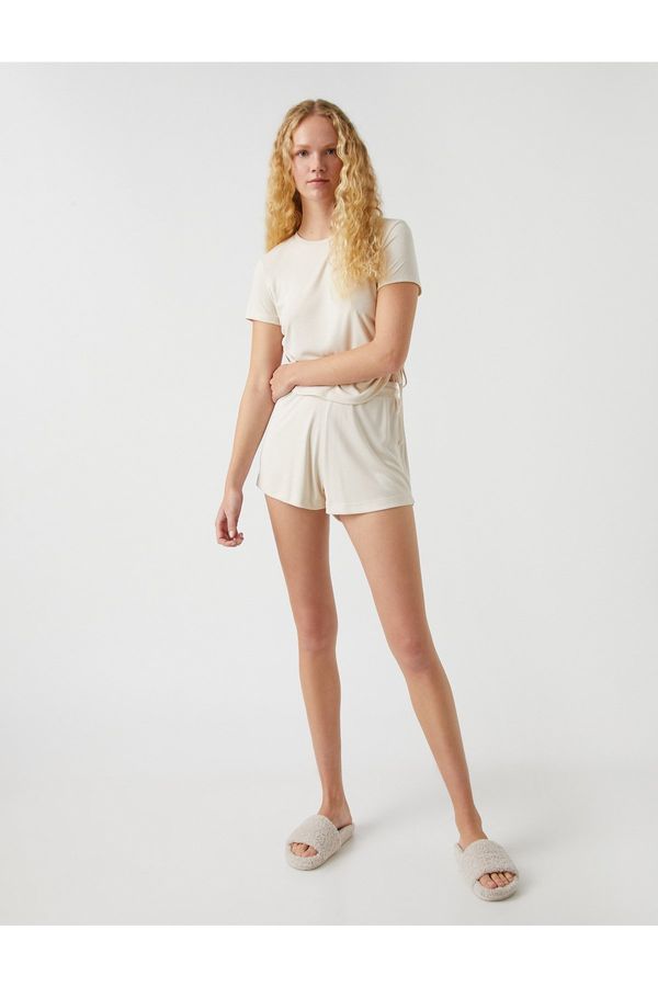 Koton Koton This Pajama Top is Short Sleeves with Gatherings in the Sides.