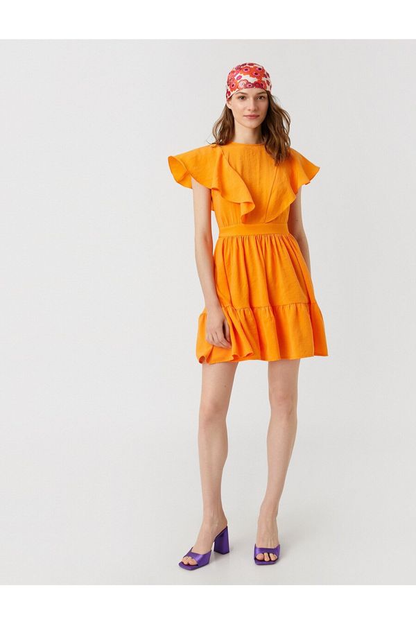 Koton Koton Tiered Mini Dress with Flounces Sleeveless Modal Blend
