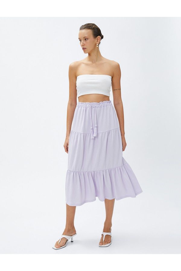 Koton Koton Tiered Waist Midi Skirt