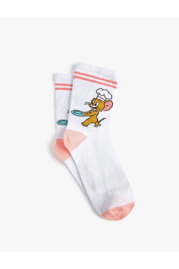 Koton Koton Tom and Jerry Socket Socks Licensed Embroidered