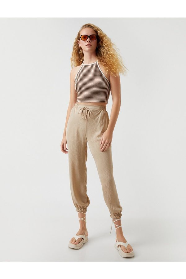 Koton Koton Trousers Tied Waist Pockets