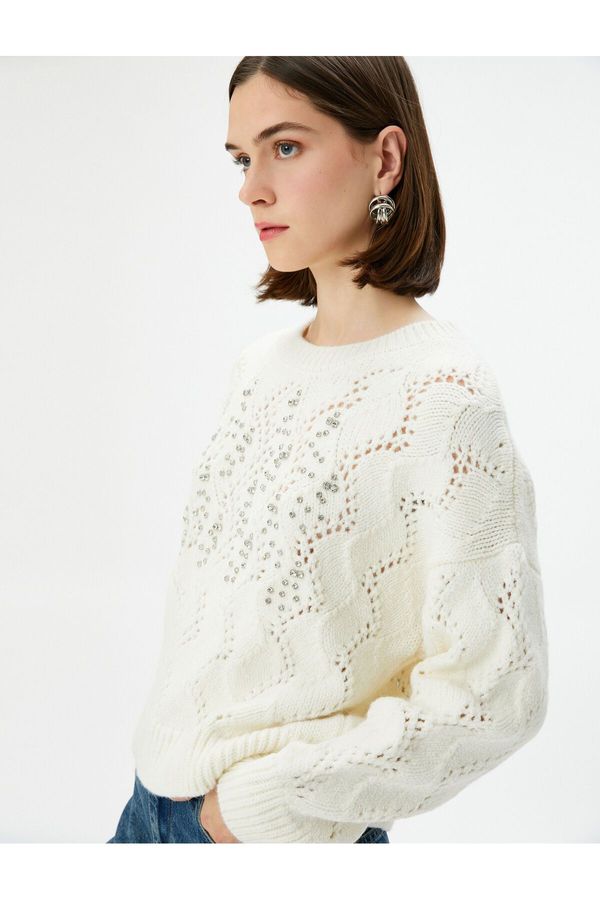 Koton Koton Tuba Ünsal X Cotton - Shiny Stone Knitted Sweater