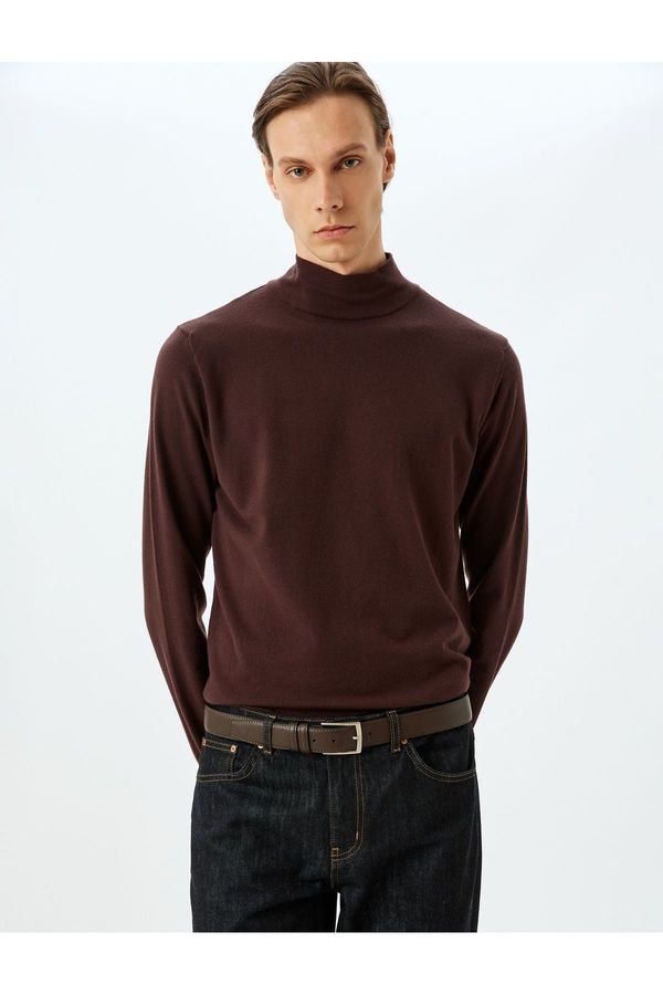 Koton Koton Turtleneck Knitwear Sweater Basic Long Sleeve Viscose Blend