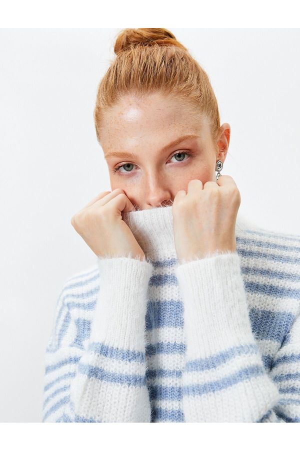 Koton Koton Turtleneck Sweater Soft Textured Long Sleeve