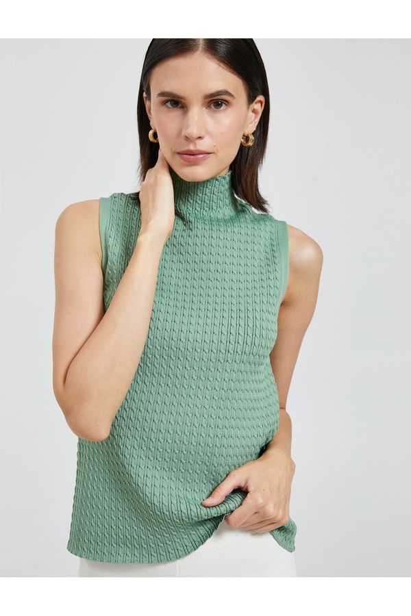 Koton Koton Turtleneck Undershirt Sleeveless Knit Motif