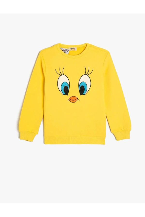 Koton Koton Tweety Sweatshirt Licensed Crew Neck Cotton