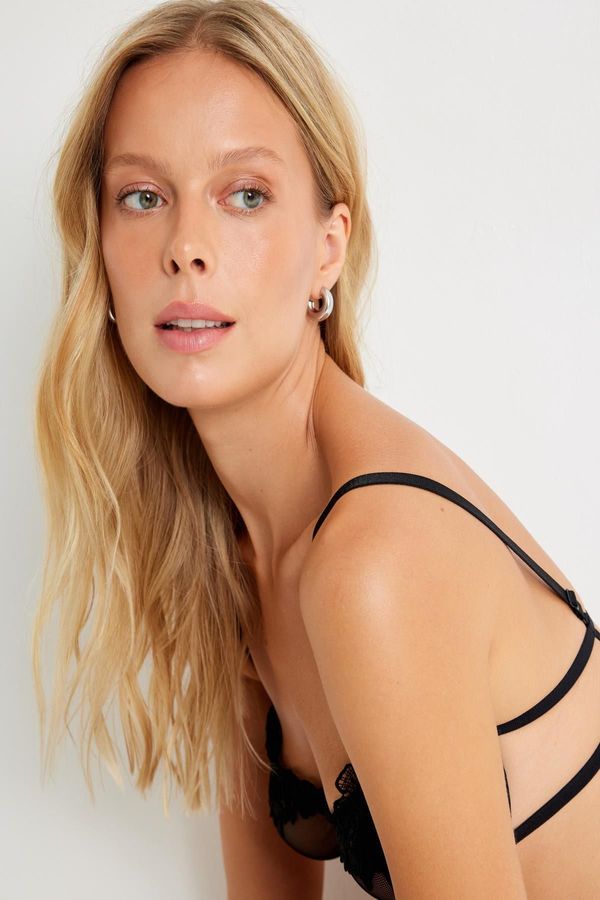 Koton Koton Underwire Lace Bra Tulle Transparent