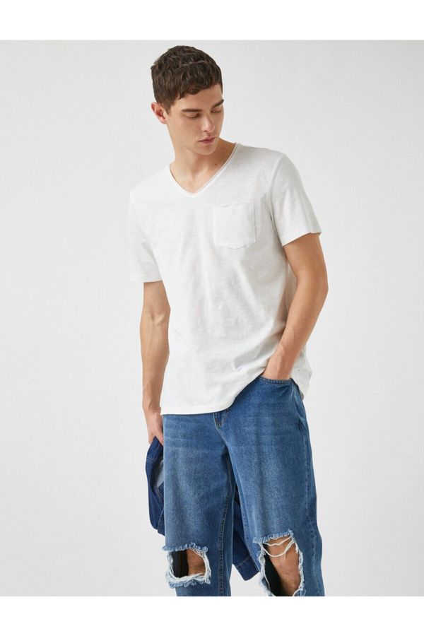 Koton Koton V-Neck Standard Fit Basic T-Shirt