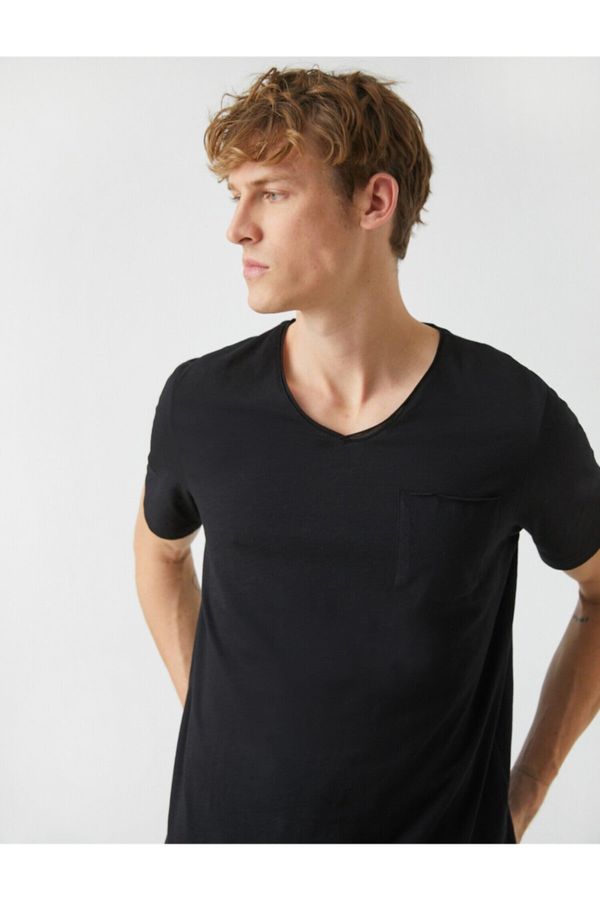 Koton Koton V-Neck Standard Fit Basic T-Shirt
