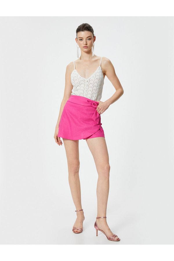 Koton Koton V-Neck with Strap Crochet Top Button Detail