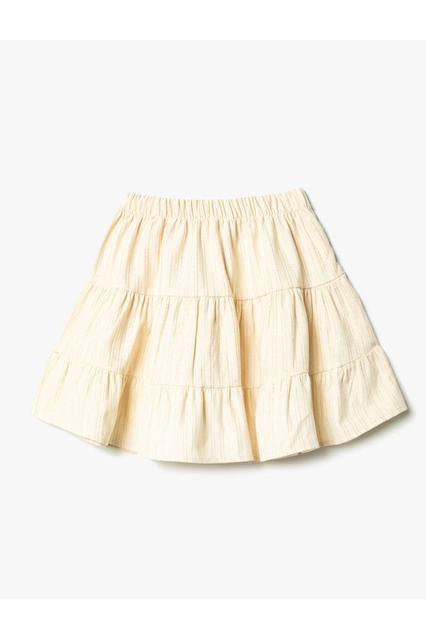 Koton Koton Voluminous Skirt with Layered Ruffles and Elastic Waist Cotton.