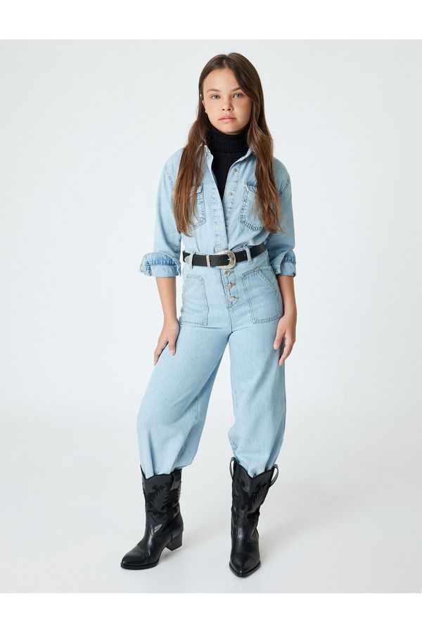 Koton Koton Wide Leg Jeans with Pockets Cotton - Wide Leg Jeans