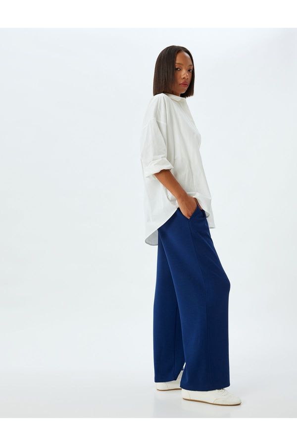 Koton Koton Wide Leg Sweatpants Modal Fabric Elastic Waist Pocket Comfortable Cut
