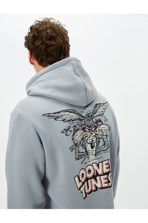 Koton Koton Wile Coyote Hooded Sweat Licensed Printed Back