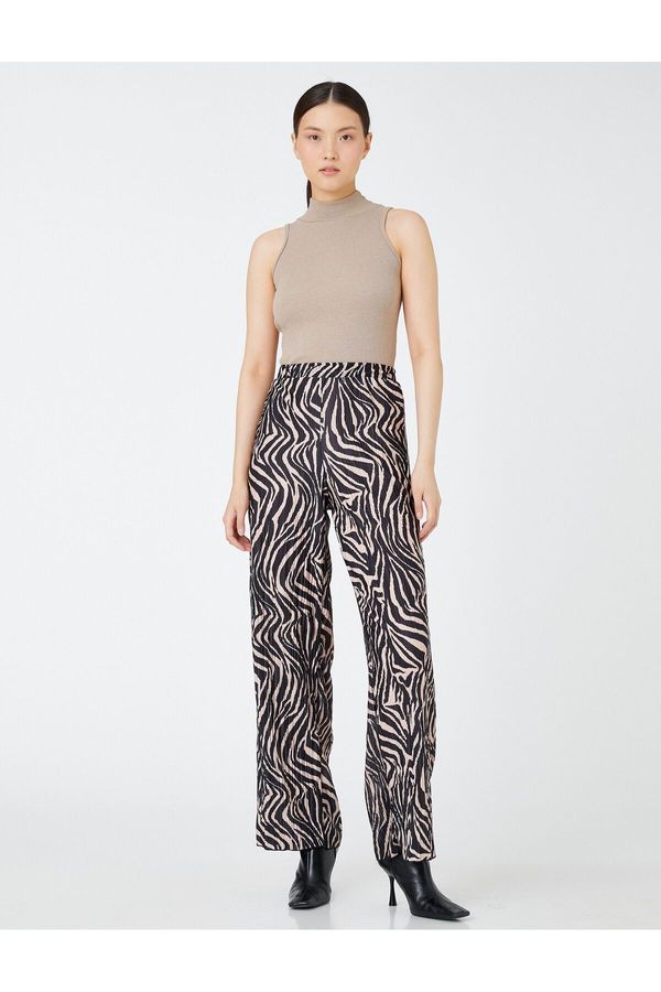 Koton Koton Women's Black Patterned Trousers