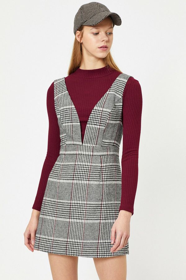 Koton Koton Women's Black Plaid Dress