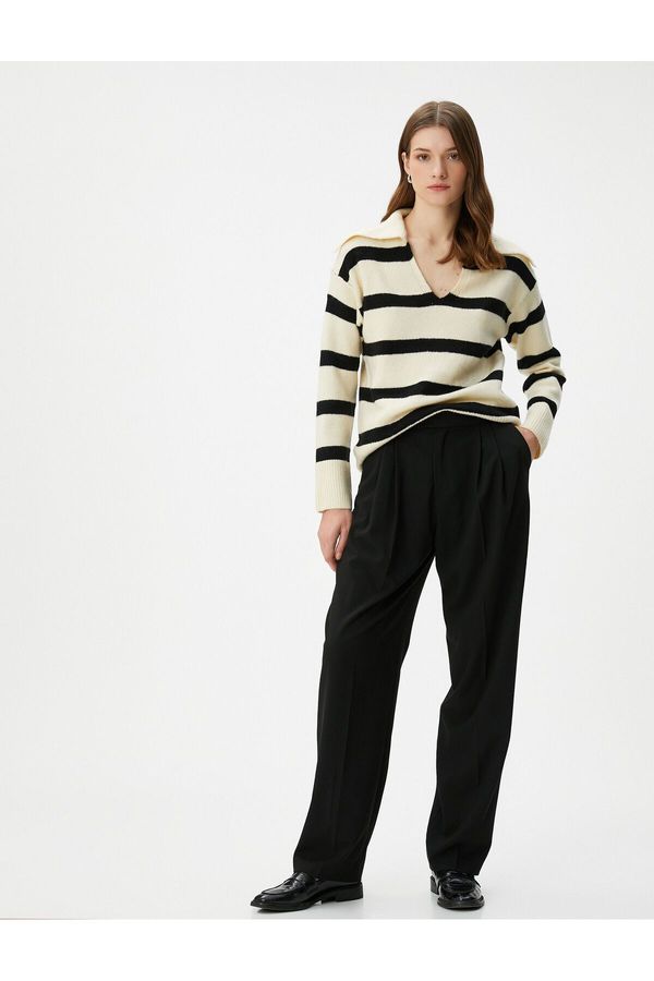 Koton Koton Women's Black Striped Sweater