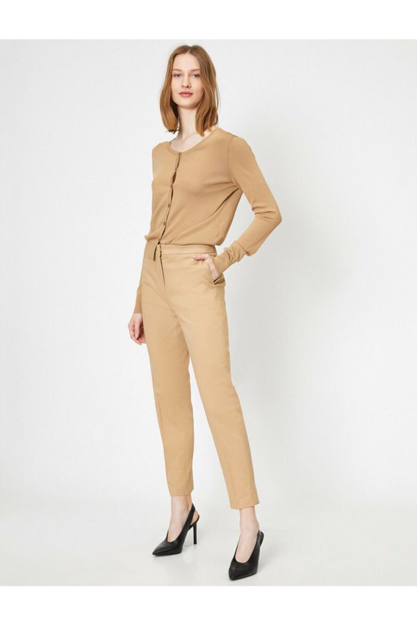 Koton Koton Women's Cream Slim Fit Trousers