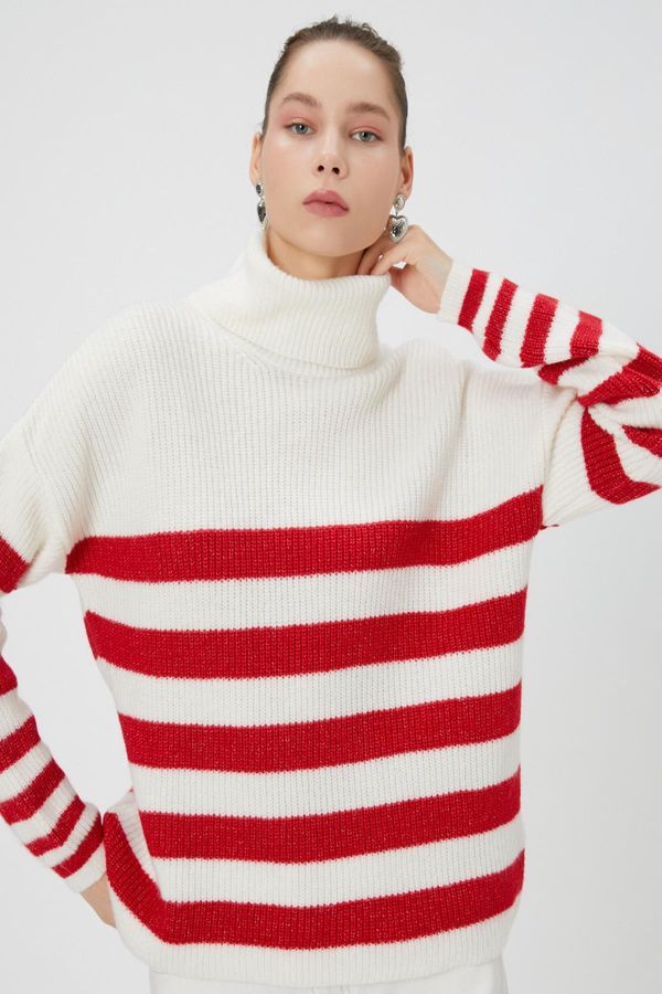 Koton Koton Women's Red Striped Sweater