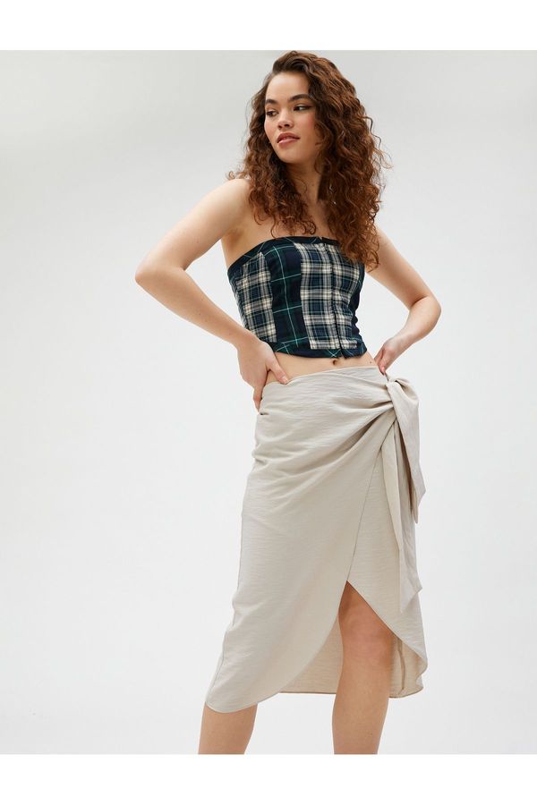 Koton Koton Women's Wear Skirt With Tie Side Detail 3sal70015ıw Taş Taş Taştaş.