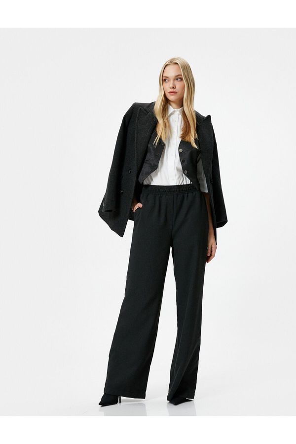 Koton Koton X Şahika Ercümen - Elastic Waist Wide Leg Trousers