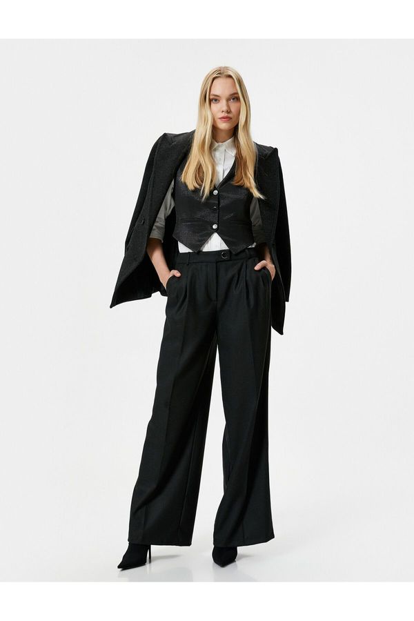 Koton Koton X Şahika Ercümen - Wide Leg Trousers with Pockets