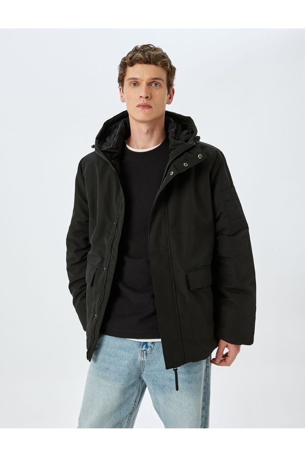 Koton Koton Zippered Slim Fit Hooded Jacket
